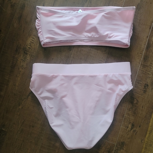 NWT DB Studio Bachelorette Swimsuits Tube Top Bikini in Pink Size Medium - Picture 5 of 15